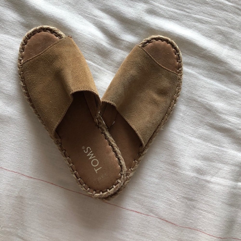 TOMS: Espadrille Suede Slide Sandal